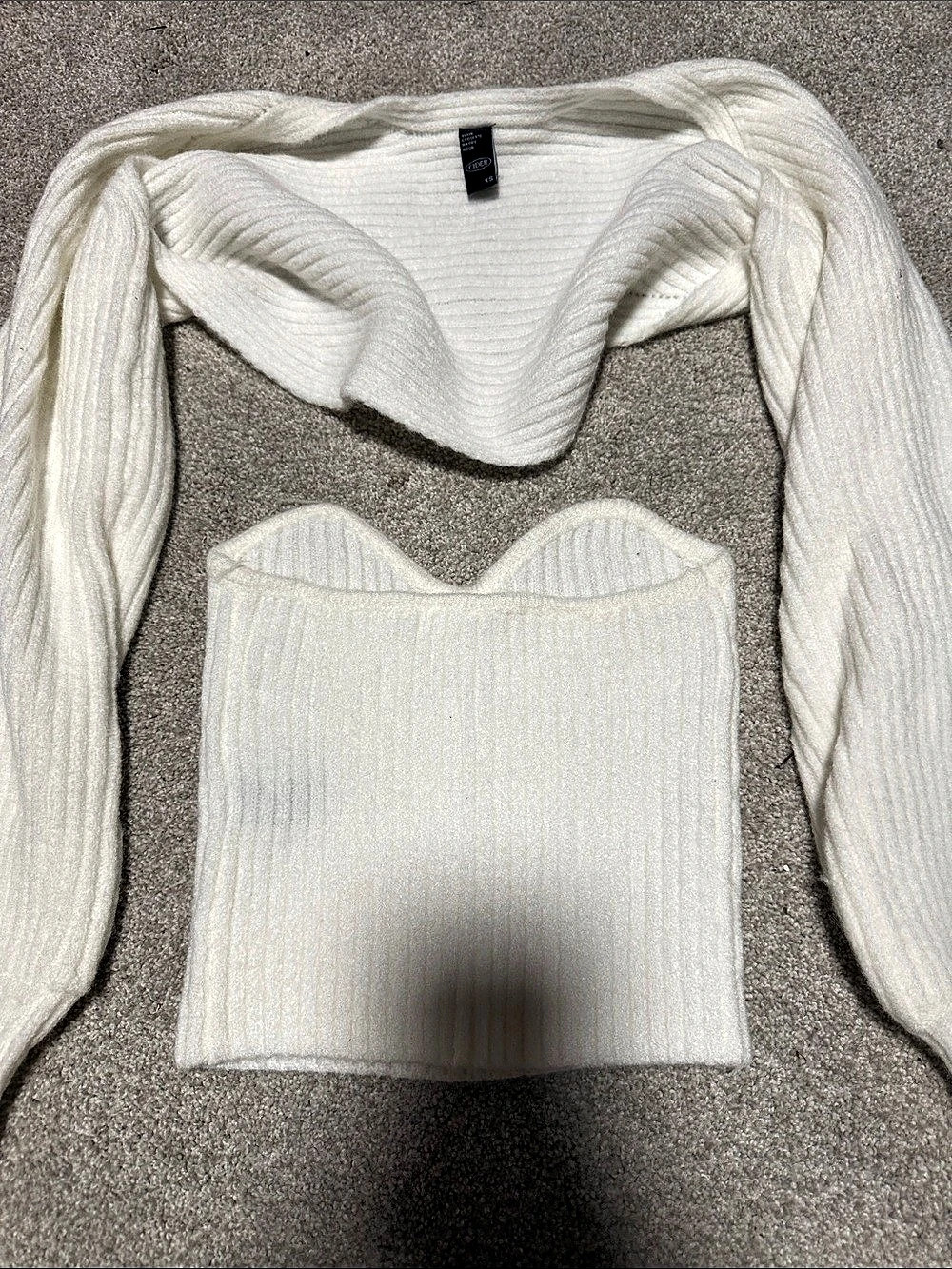 Cider White Ribbed Shrug Size XS Like New